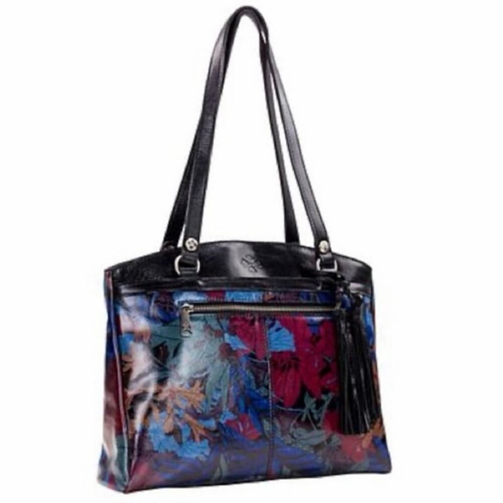 Patricia Nash Poppy Tote Blue Forest